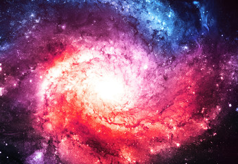 Deep space spiral galaxy and nebula