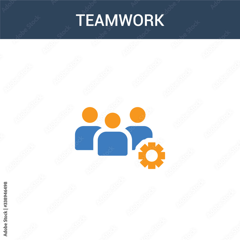 Poster two colored teamwork concept vector icon. 2 color teamwork vector illustration. isolated blue and or