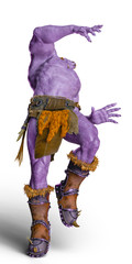 Naklejka premium moon purple ogre in white background