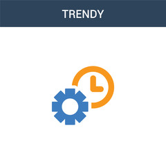 two colored Trendy concept vector icon. 2 color Trendy vector illustration. isolated blue and orange eps icon on white background.