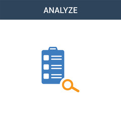 Fototapeta premium two colored Analyze concept vector icon. 2 color Analyze vector illustration. isolated blue and orange eps icon on white background.