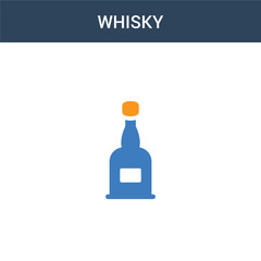 two colored Whisky concept vector icon. 2 color Whisky vector illustration. isolated blue and orange eps icon on white background.