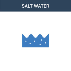 two colored salt water concept vector icon. 2 color salt water vector illustration. isolated blue and orange eps icon on white background.