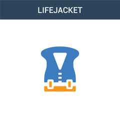 two colored Lifejacket concept vector icon. 2 color Lifejacket vector illustration. isolated blue and orange eps icon on white background.