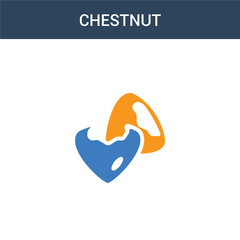two colored Chestnut concept vector icon. 2 color Chestnut vector illustration. isolated blue and orange eps icon on white background.