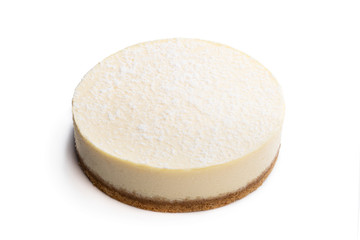 New york style cheesecake isolated on white
