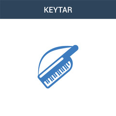 two colored Keytar concept vector icon. 2 color Keytar vector illustration. isolated blue and orange eps icon on white background.