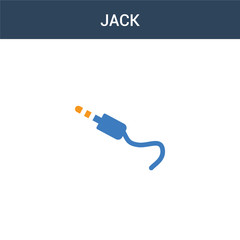 two colored Jack concept vector icon. 2 color Jack vector illustration. isolated blue and orange eps icon on white background.