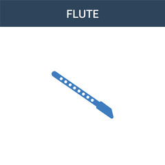 two colored Flute concept vector icon. 2 color Flute vector illustration. isolated blue and orange eps icon on white background.