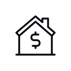 Dollar Sign House Icon Vector Template Flat Design