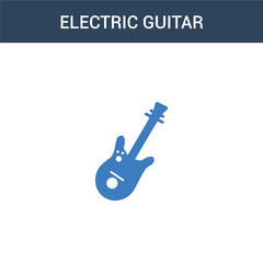 two colored Electric guitar concept vector icon. 2 color Electric guitar vector illustration. isolated blue and orange eps icon on white background.