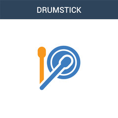 two colored Drumstick concept vector icon. 2 color Drumstick vector illustration. isolated blue and orange eps icon on white background.