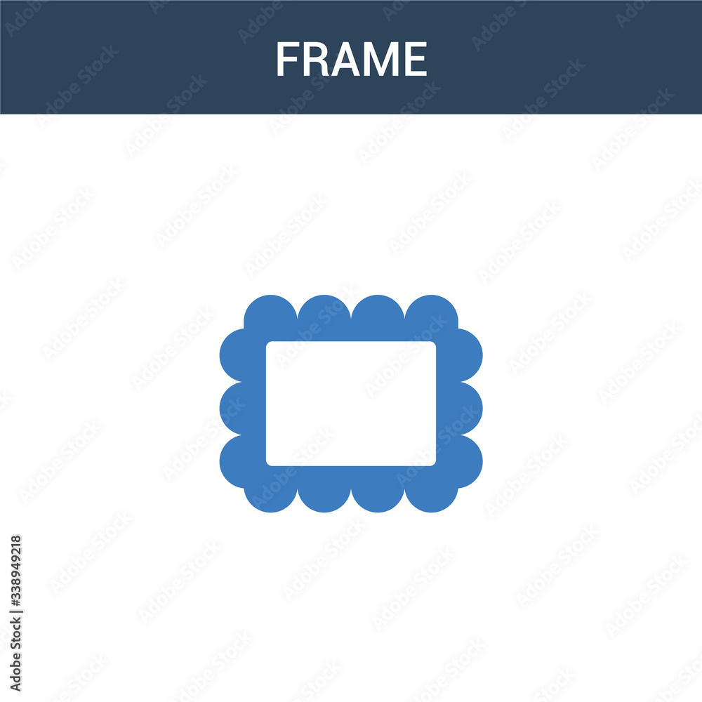 Poster two colored frame concept vector icon. 2 color frame vector illustration. isolated blue and orange e