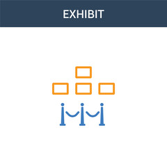 two colored Exhibit concept vector icon. 2 color Exhibit vector illustration. isolated blue and orange eps icon on white background.