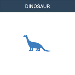 two colored Dinosaur concept vector icon. 2 color Dinosaur vector illustration. isolated blue and orange eps icon on white background.