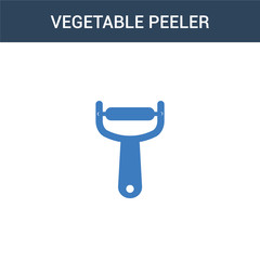 two colored vegetable peeler concept vector icon. 2 color vegetable peeler vector illustration. isolated blue and orange eps icon on white background.