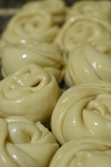 Rolled out parotta ready to be fried