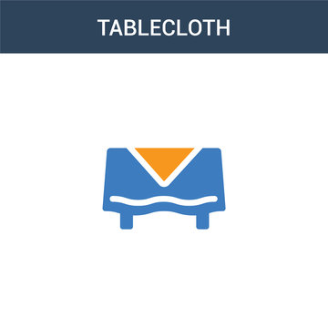 two colored tablecloth concept vector icon. 2 color tablecloth vector illustration. isolated blue and orange eps icon on white background.