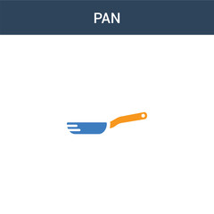 two colored Pan concept vector icon. 2 color Pan vector illustration. isolated blue and orange eps icon on white background.