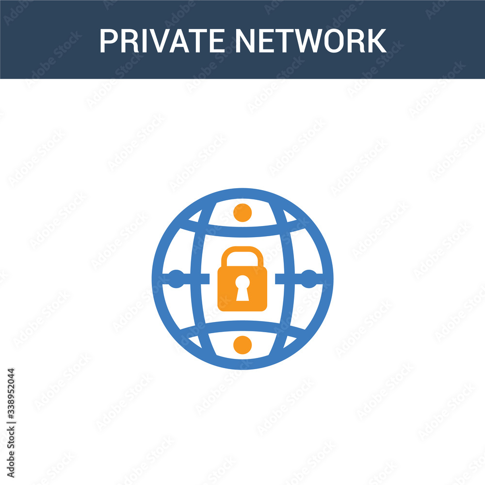 Aufkleber two colored private network concept vector icon. 2 color private network vector illustration. isolat