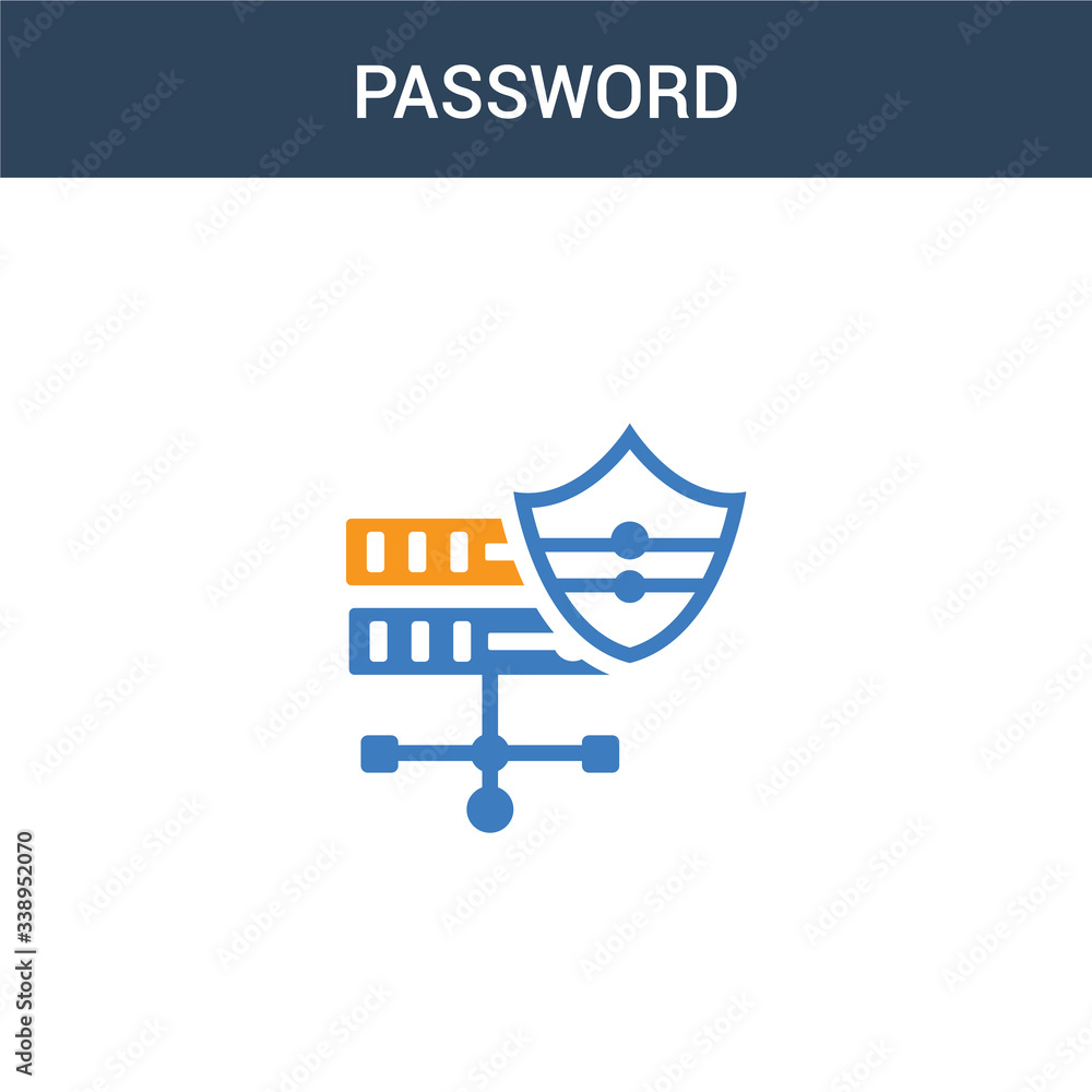 Poster two colored password concept vector icon. 2 color password vector illustration. isolated blue and or