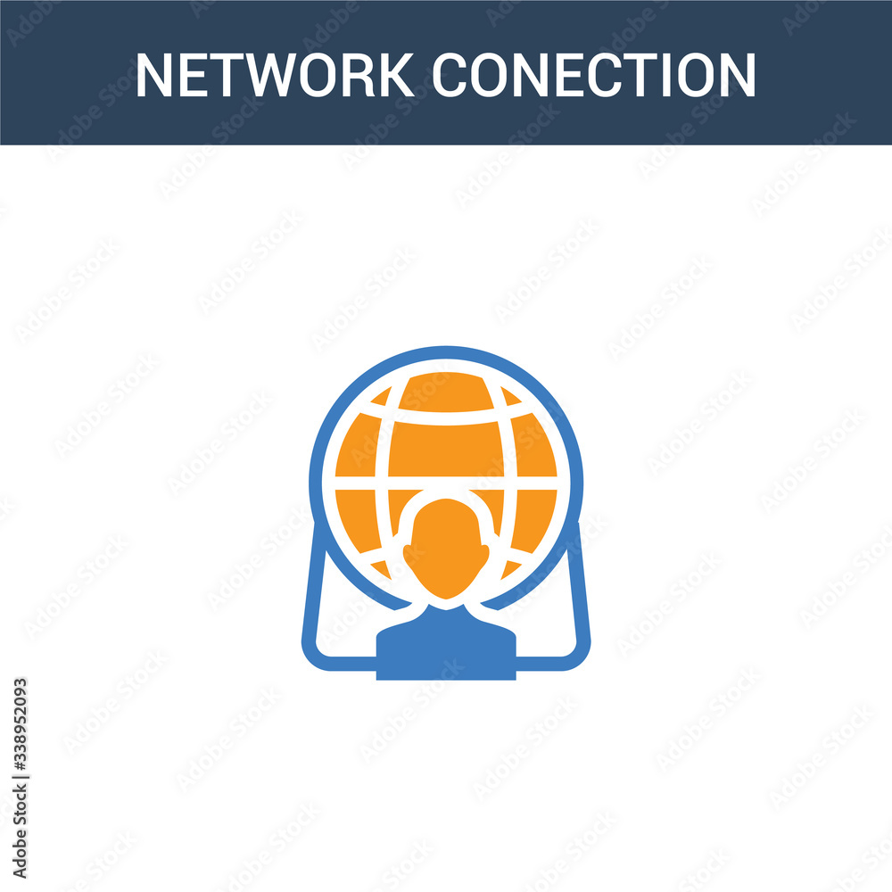 Poster two colored network conection concept vector icon. 2 color network conection vector illustration. is