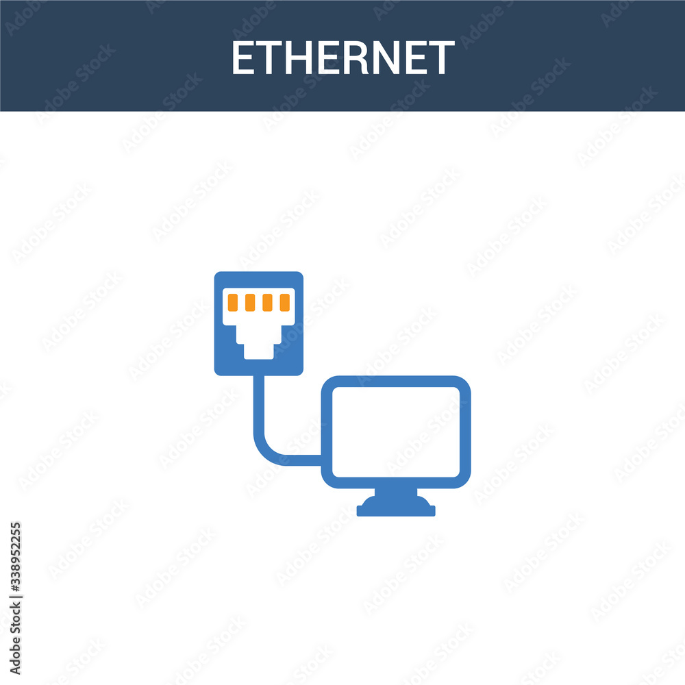 Poster two colored ethernet concept vector icon. 2 color ethernet vector illustration. isolated blue and or