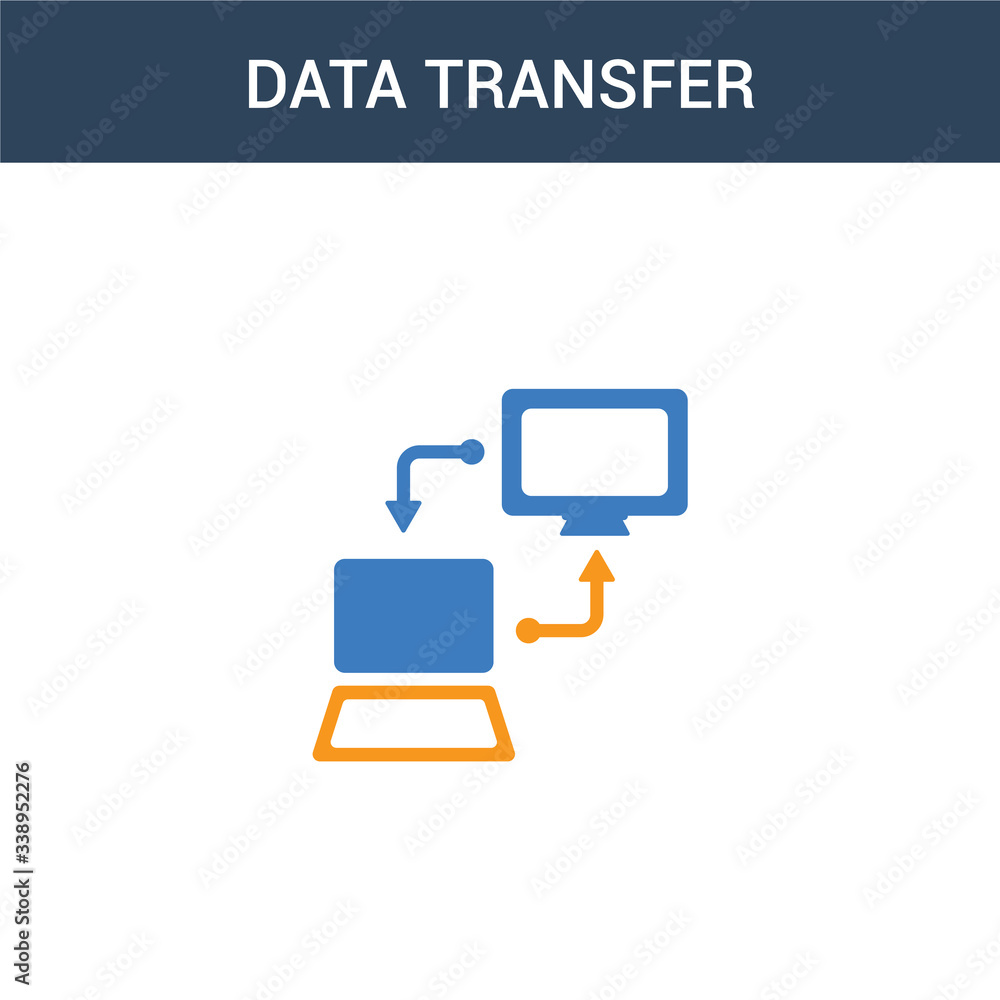 Aufkleber two colored data transfer concept vector icon. 2 color data transfer vector illustration. isolated b