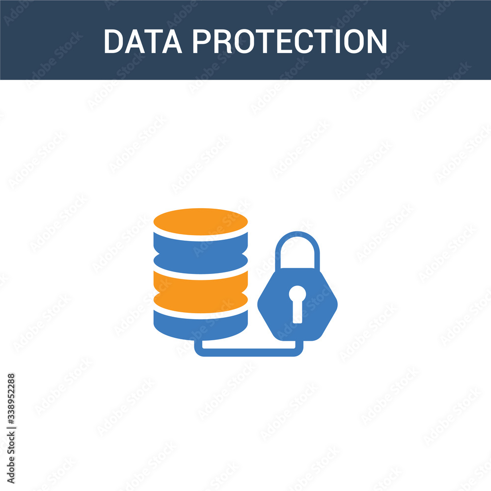 Poster two colored data protection concept vector icon. 2 color data protection vector illustration. isolat