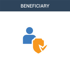 two colored Beneficiary concept vector icon. 2 color Beneficiary vector illustration. isolated blue and orange eps icon on white background.