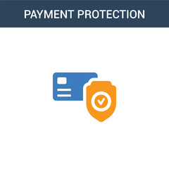 two colored Payment protection concept vector icon. 2 color Payment protection vector illustration. isolated blue and orange eps icon on white background.