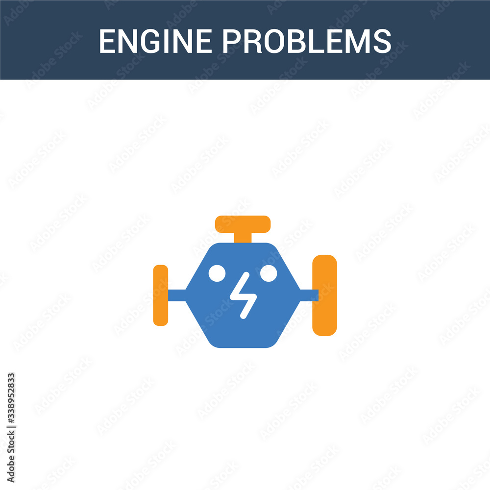 Aufkleber two colored engine problems concept vector icon. 2 color engine problems vector illustration. isolat