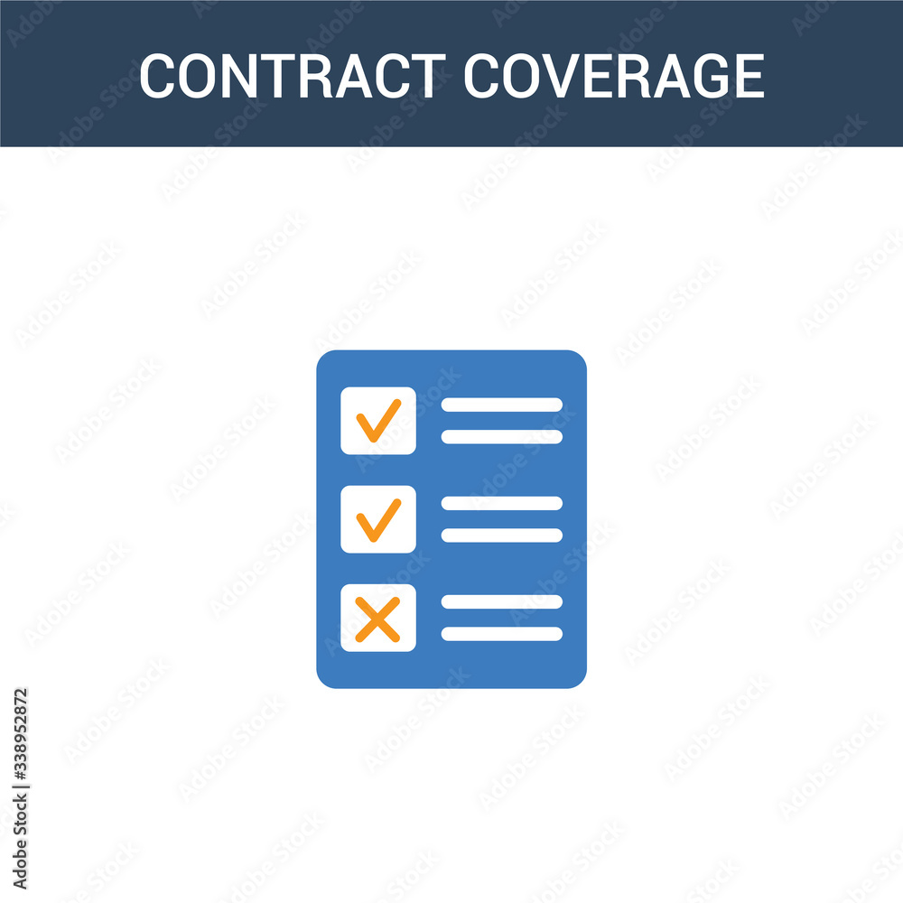 Poster two colored contract coverage concept vector icon. 2 color contract coverage vector illustration. is