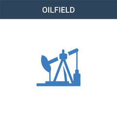 two colored Oilfield concept vector icon. 2 color Oilfield vector illustration. isolated blue and orange eps icon on white background.