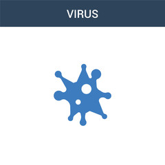 two colored Virus concept vector icon. 2 color Virus vector illustration. isolated blue and orange eps icon on white background.