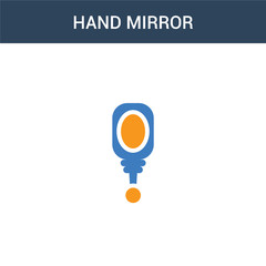 two colored Hand mirror concept vector icon. 2 color Hand mirror vector illustration. isolated blue and orange eps icon on white background.