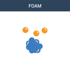 two colored Foam concept vector icon. 2 color Foam vector illustration. isolated blue and orange eps icon on white background.