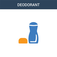 two colored Deodorant concept vector icon. 2 color Deodorant vector illustration. isolated blue and orange eps icon on white background.