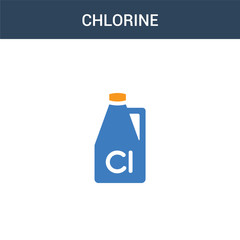 two colored Chlorine concept vector icon. 2 color Chlorine vector illustration. isolated blue and orange eps icon on white background.
