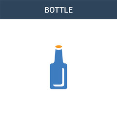 two colored Bottle concept vector icon. 2 color Bottle vector illustration. isolated blue and orange eps icon on white background.