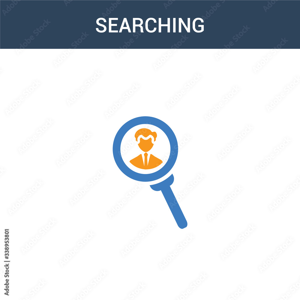 Aufkleber two colored searching concept vector icon. 2 color searching vector illustration. isolated blue and 