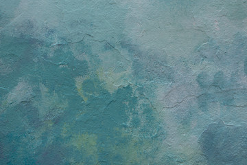 Abstract light blue color tone painted wall texture background outdoors