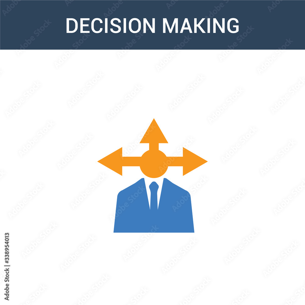 Aufkleber two colored decision making concept vector icon. 2 color decision making vector illustration. isolat