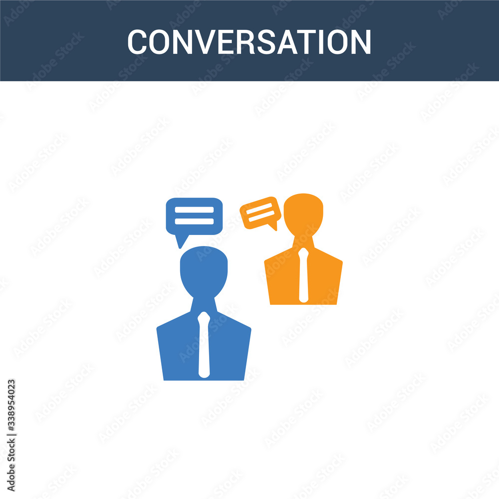 Aufkleber two colored conversation concept vector icon. 2 color conversation vector illustration. isolated blu