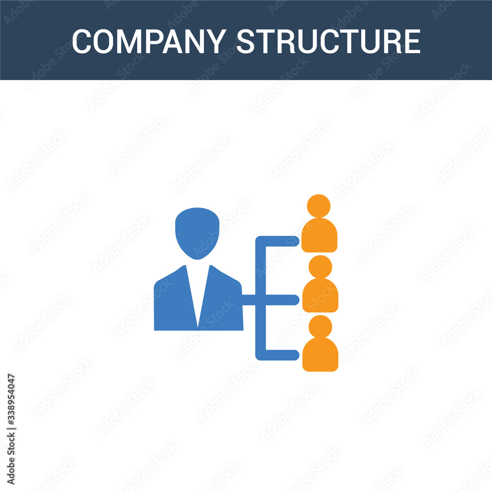 Poster two colored company structure concept vector icon. 2 color company structure vector illustration. is