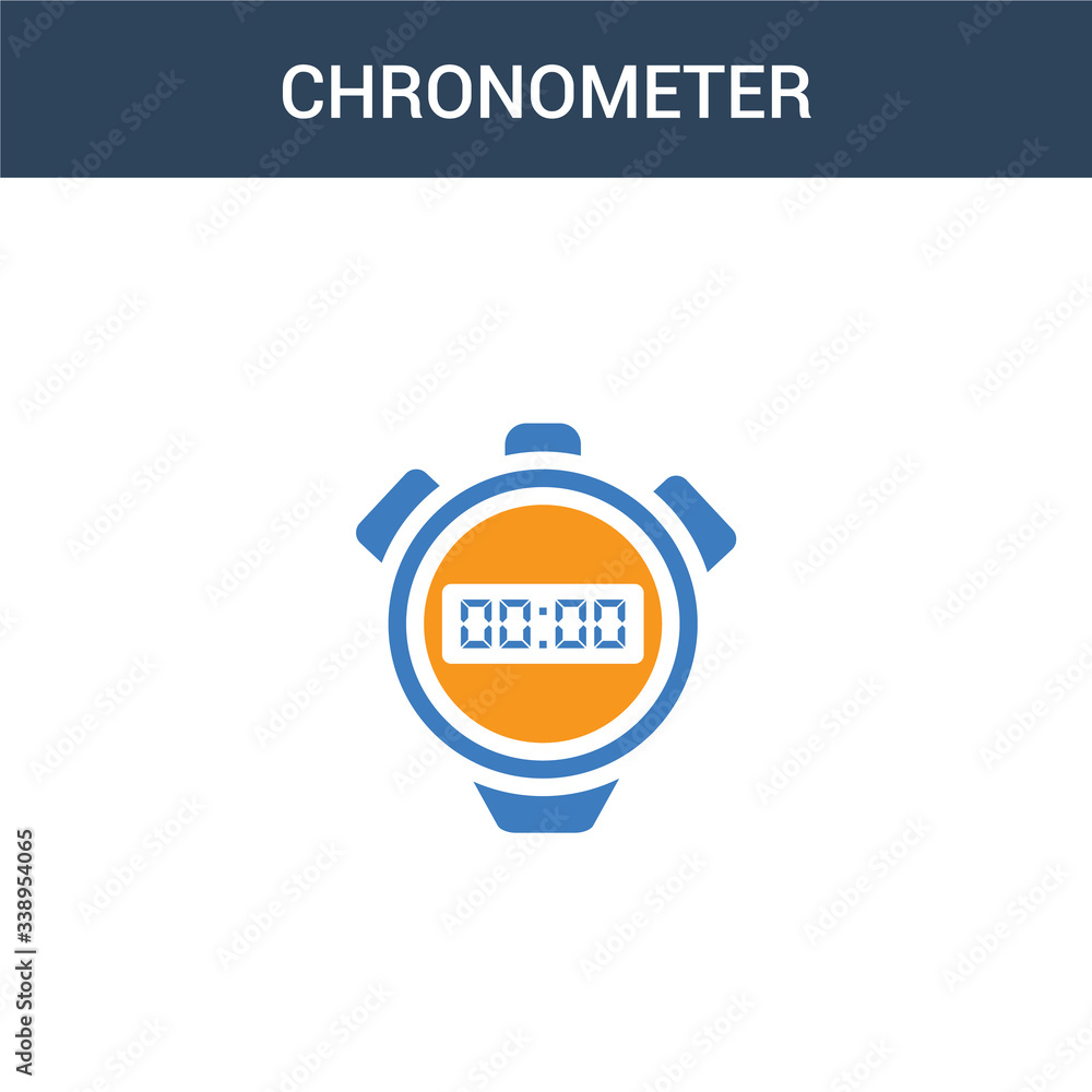 Poster two colored chronometer concept vector icon. 2 color chronometer vector illustration. isolated blue 