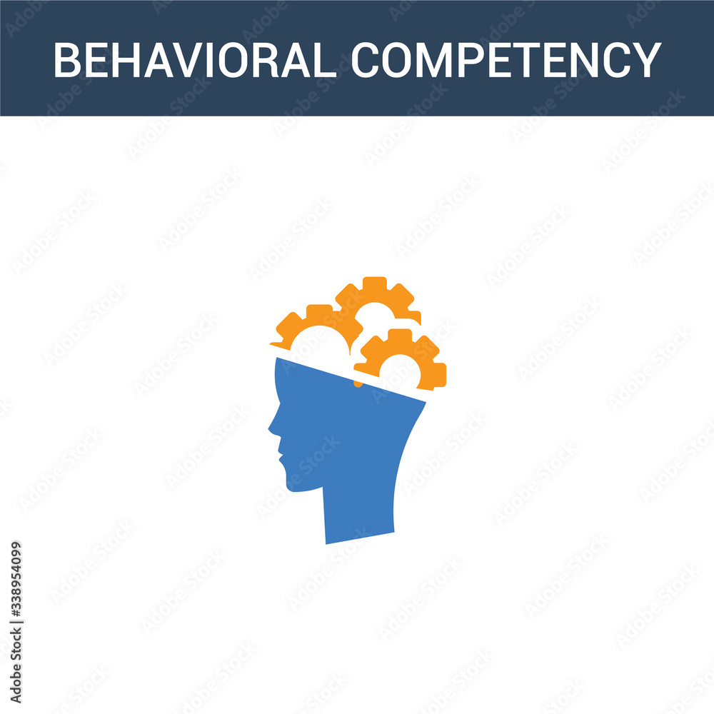 Poster two colored behavioral competency concept vector icon. 2 color behavioral competency vector illustra
