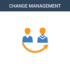 two colored Change management concept vector icon. 2 color Change management vector illustration. isolated blue and orange eps icon on white background.