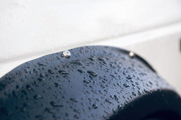 Black plastic linings to expand the wheel arches of the car. Fenders are screwed to the body with...