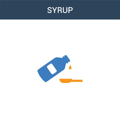 two colored Syrup concept vector icon. 2 color Syrup vector illustration. isolated blue and orange eps icon on white background.